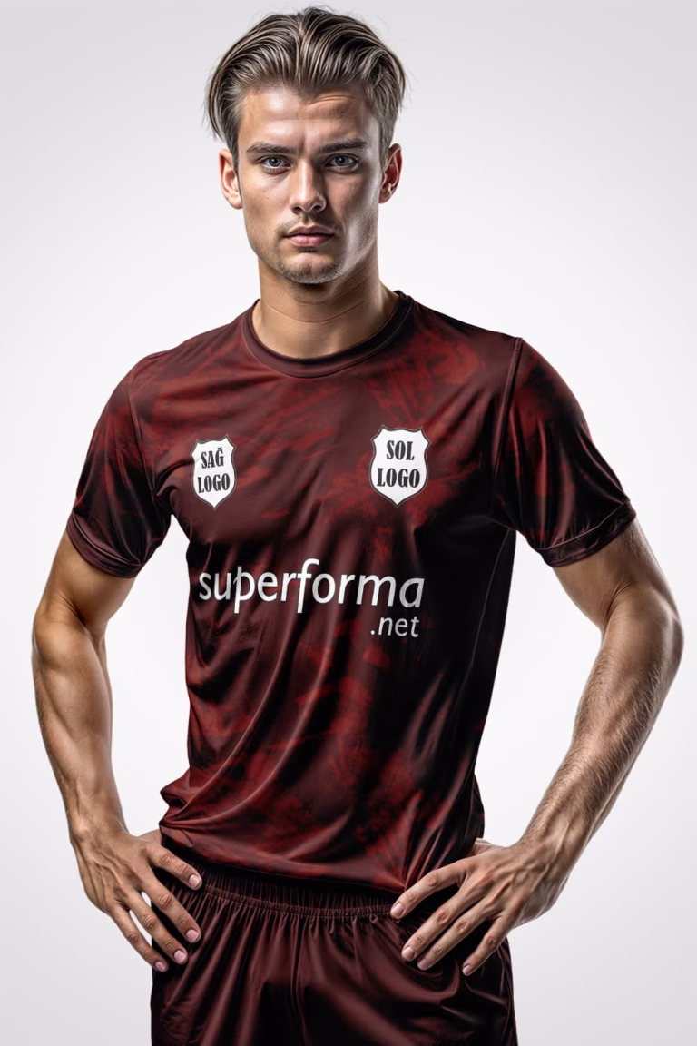 Bordo Siyah Halı Saha Forma