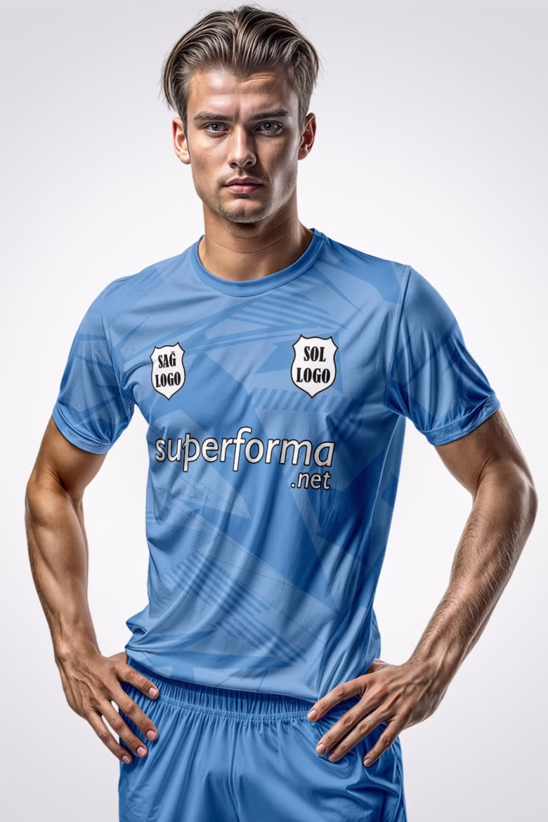 Mavi Desenli Halı Saha Forma