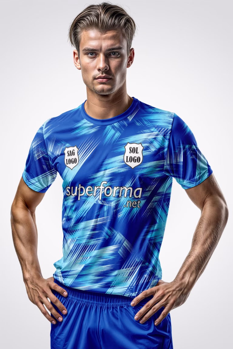 Mavi Karma Halı Saha Forma