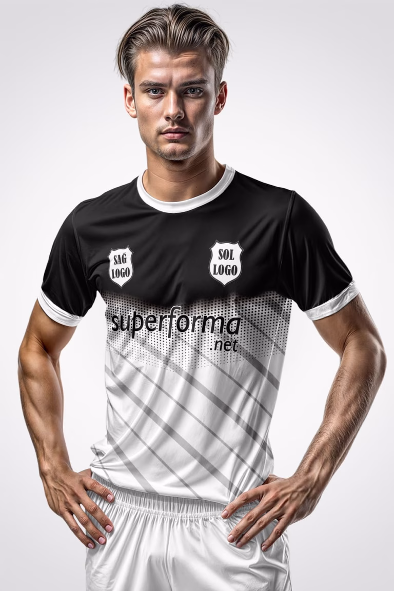 Siyah Beyaz Pro Halı Saha Forma