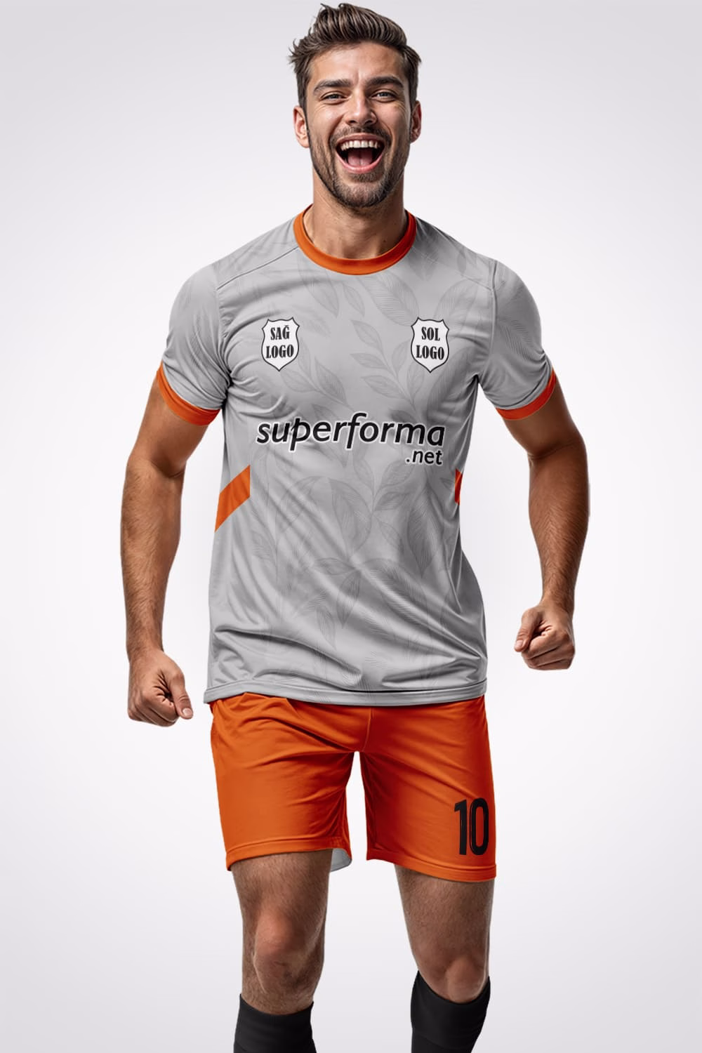 Gri Turuncu Pro Halı Saha Forma Gri Turuncu Pro Halı Saha Forma