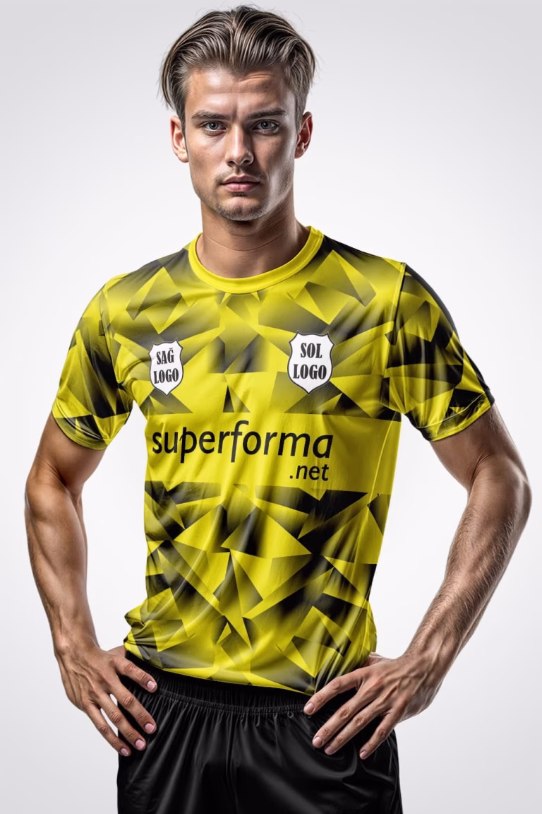 Sarı Siyah Karma Halı Saha Forma