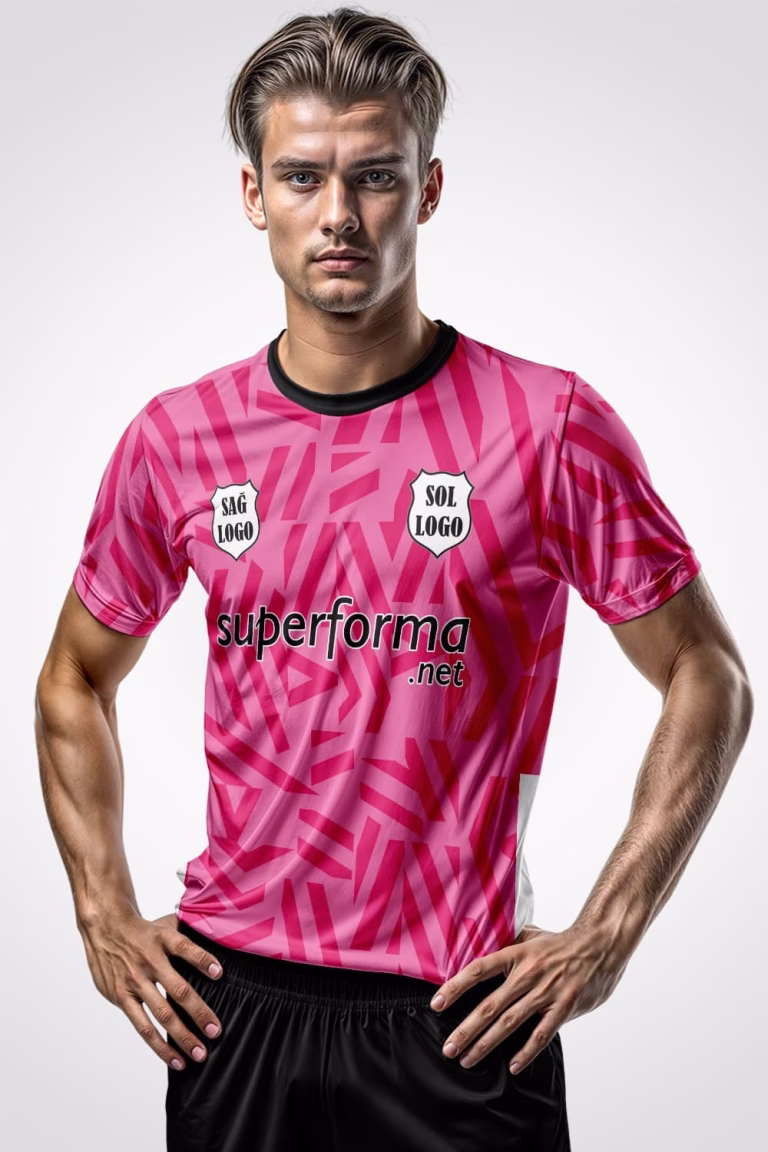 Pembe Siyah Halı Saha Forma