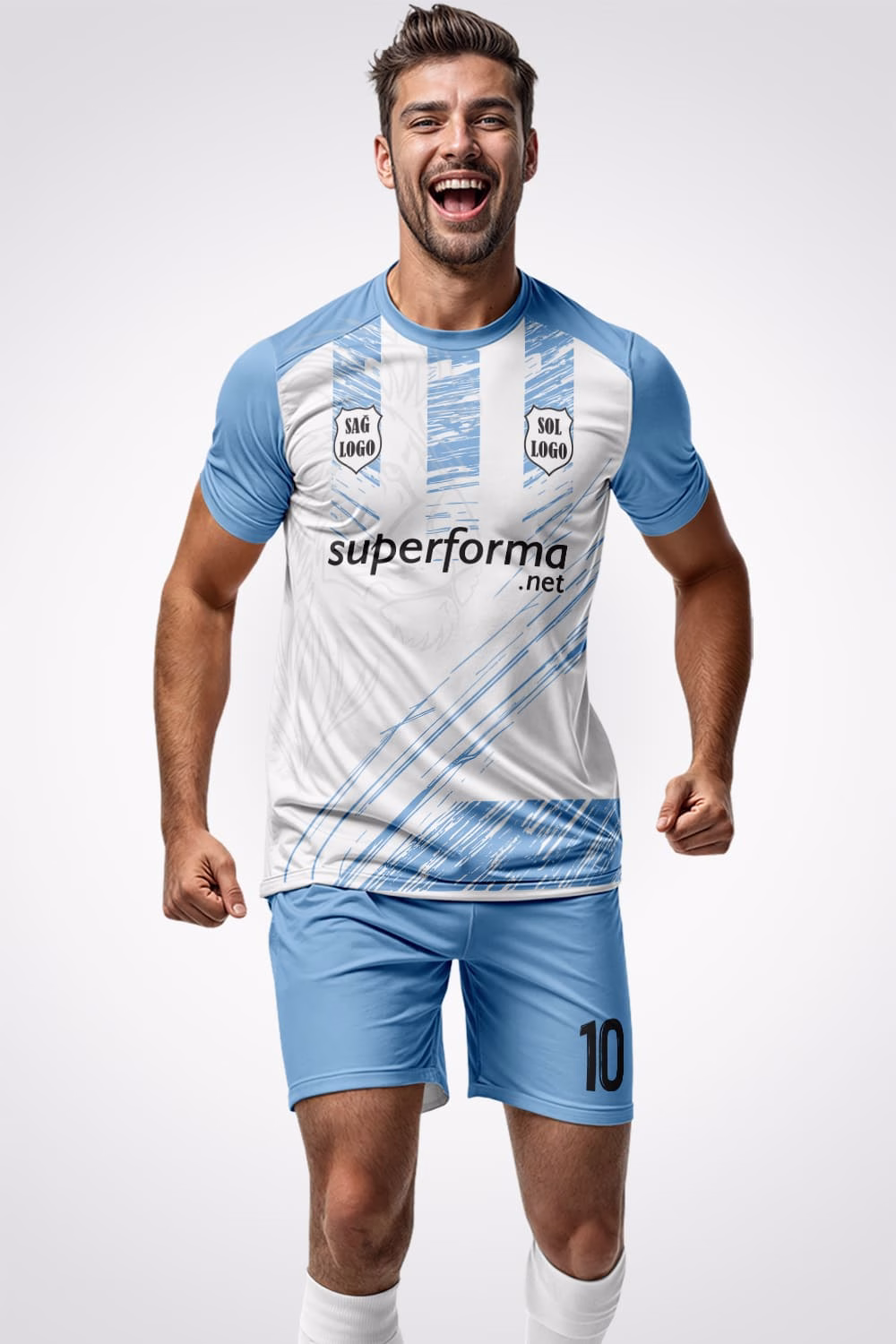 Beyaz Buz Mavi Halı Saha Forma Beyaz Buz Mavi Halı Saha Forma