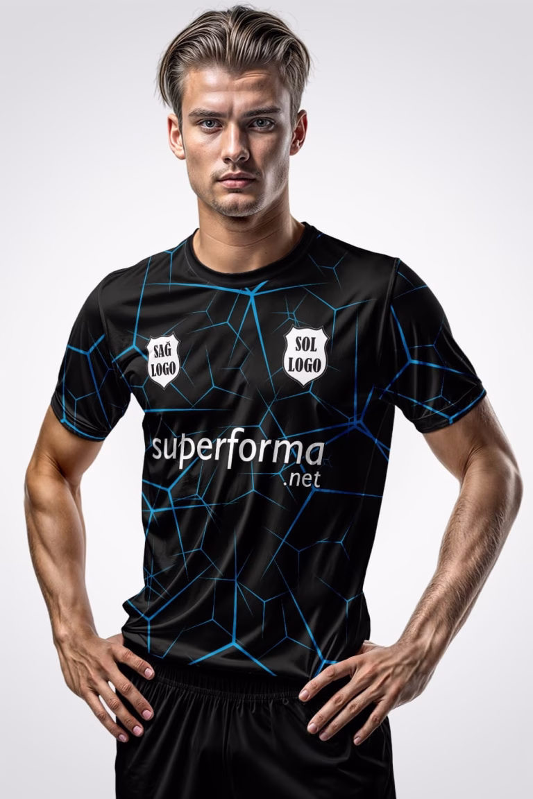 Siyah Mavi Prime Halı Saha Forma