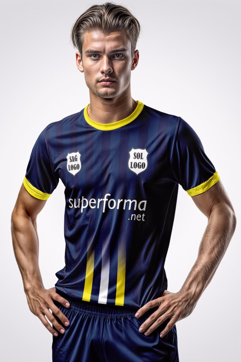 Sarı Lacivert Halı Saha Forma