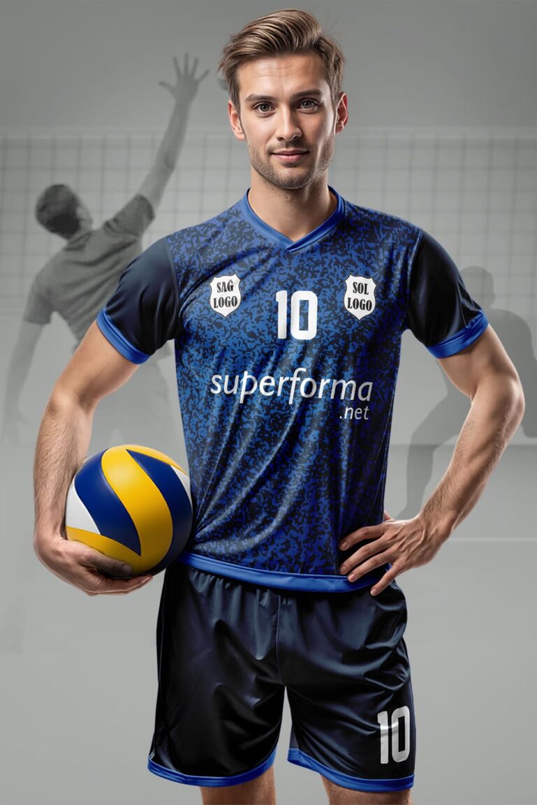 Mavi Siyah Pro Erkek Voleybol Forması