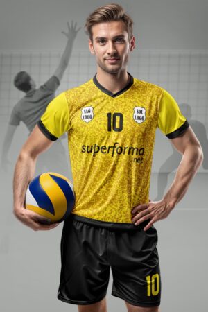 Sarı Siyah Erkek Voleybol Forması