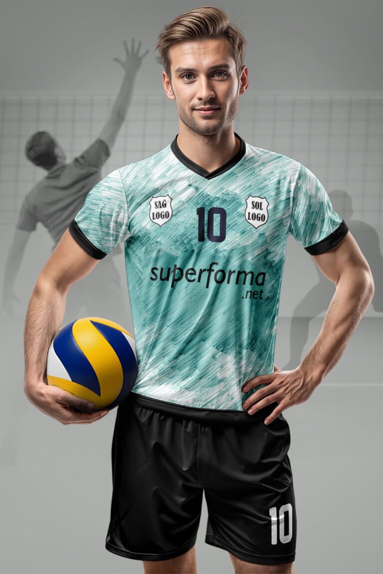 Yeşil Beyaz Erkek Voleybol Forması