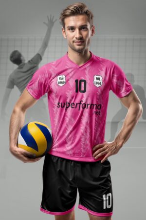 Pembe Siyah Erkek Voleybol Forması