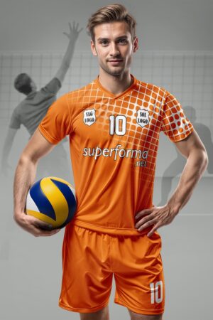 Turuncu Beyaz Erkek Voleybol Forması