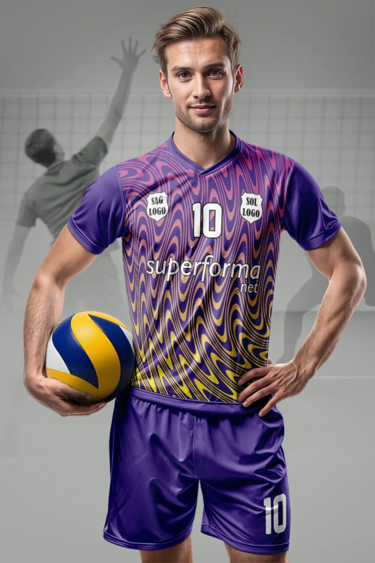 Wave Desenli Erkek Voleybol Forması