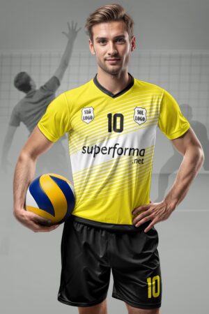 Sarı Beyaz Erkek Voleybol Forması