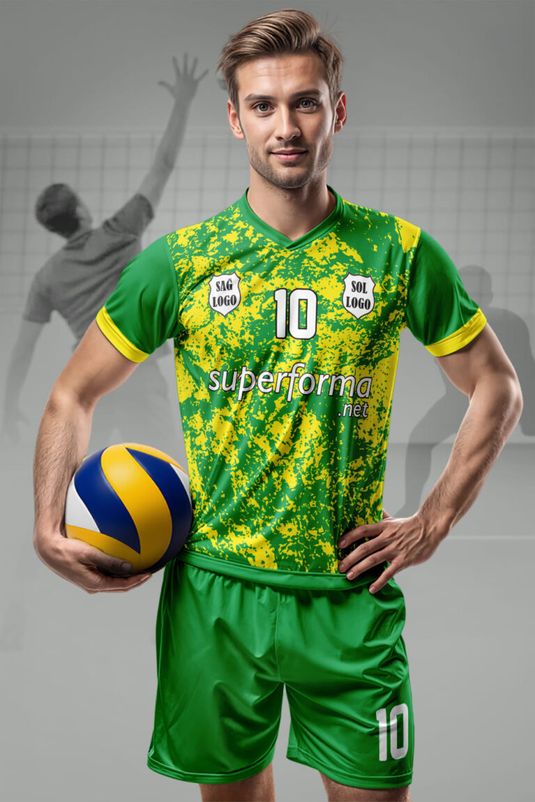 Sarı Yeşil Erkek Voleybol Forması