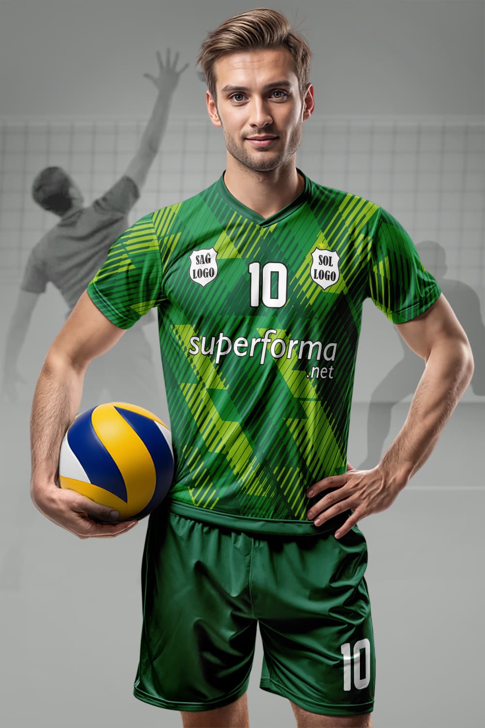 Sarı Yeşil Pro Erkek Voleybol Forması Sarı Yeşil Pro Erkek Voleybol Forması