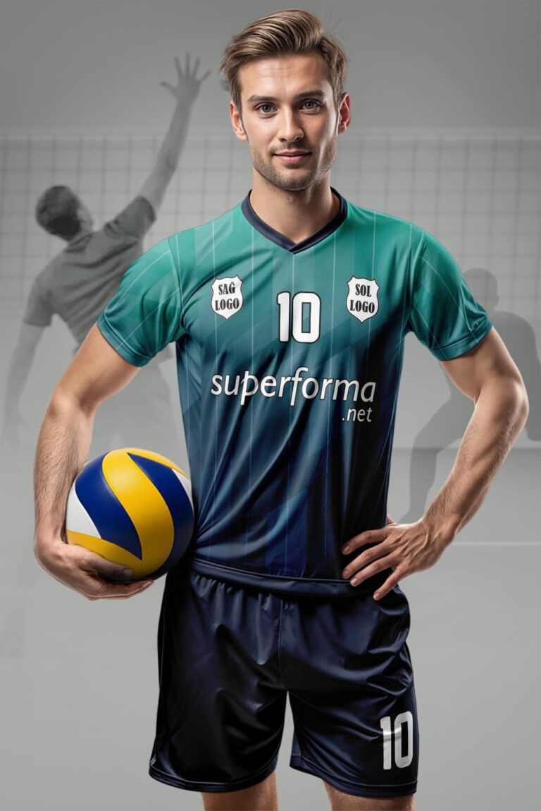 Mavi Turkuaz Erkek Voleybol Forması
