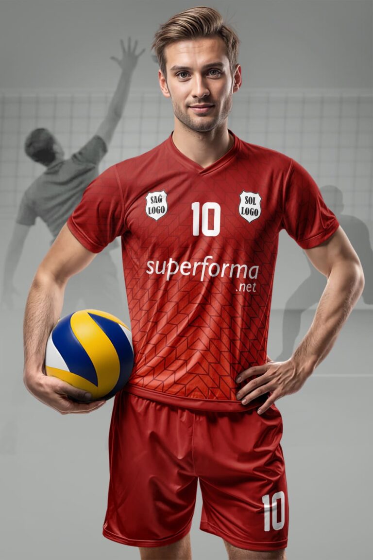 Kırmızı Klasik Erkek Voleybol Forması