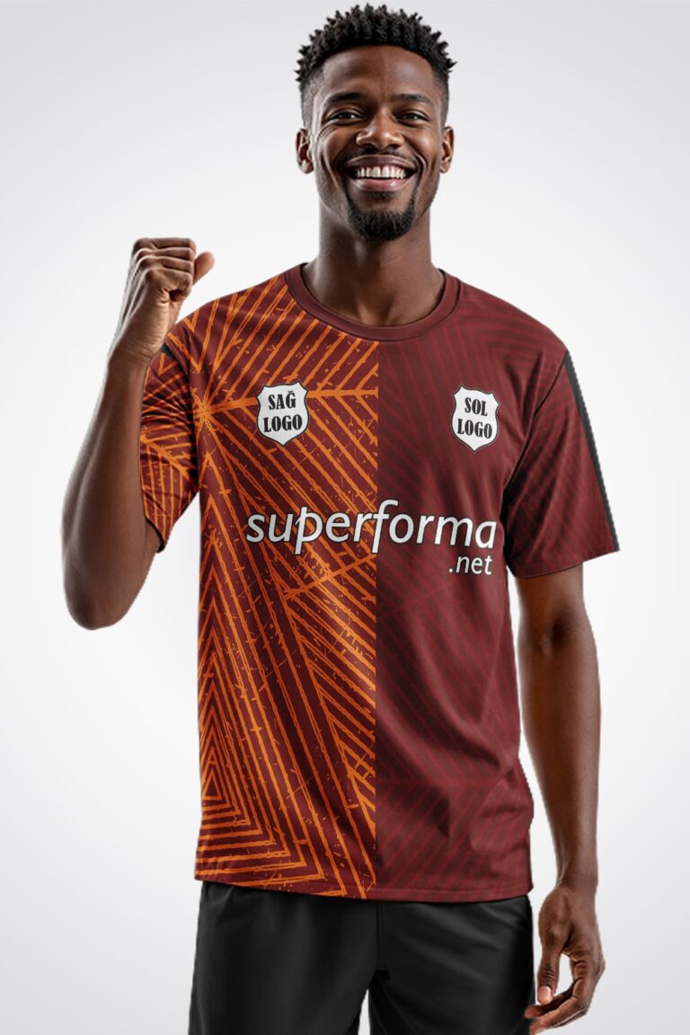 Sarı Kırmızı Parçalı Halı Saha Forma