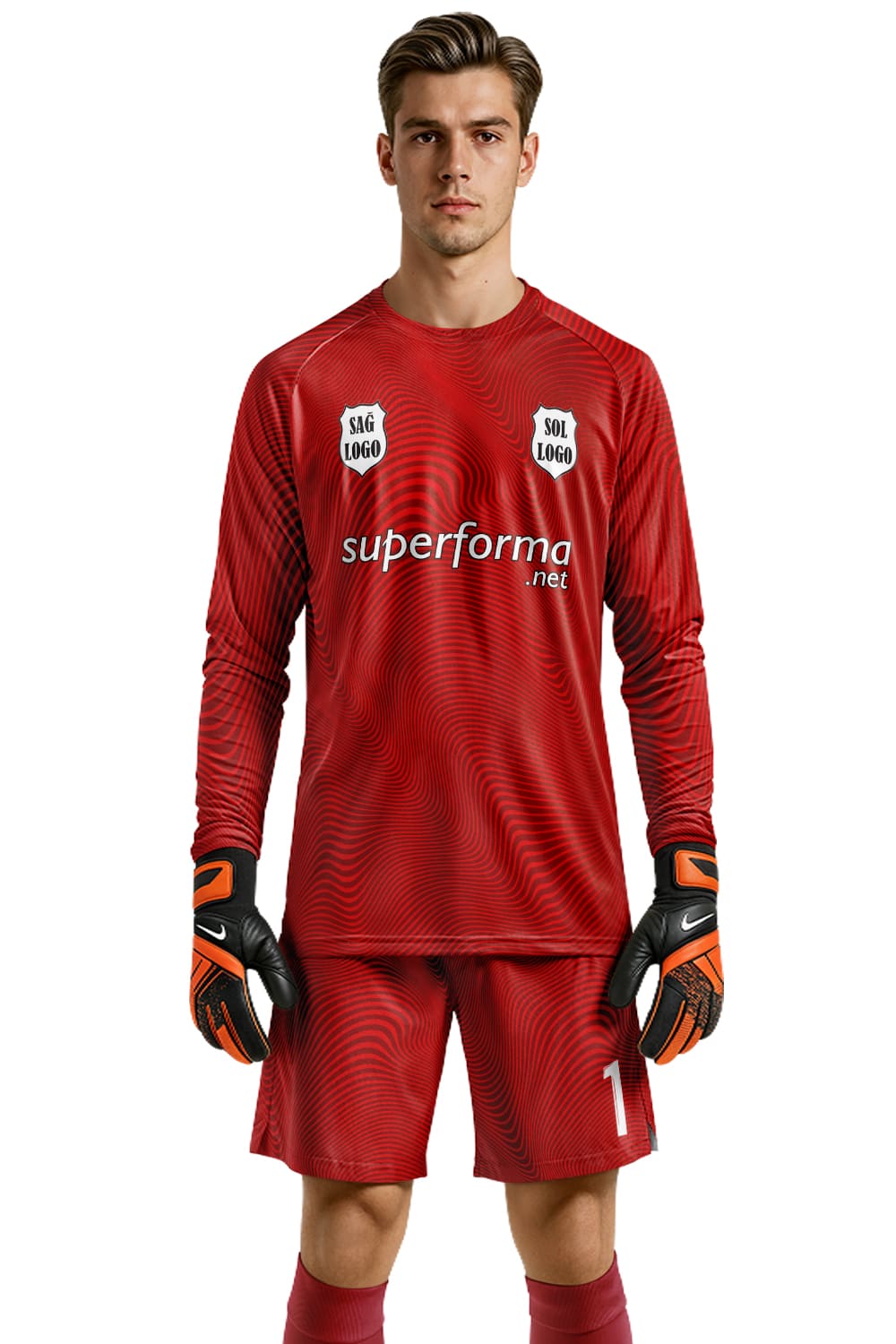 Kırmızı Siyah Kaleci Forması Kırmızı Siyah Kaleci Forması