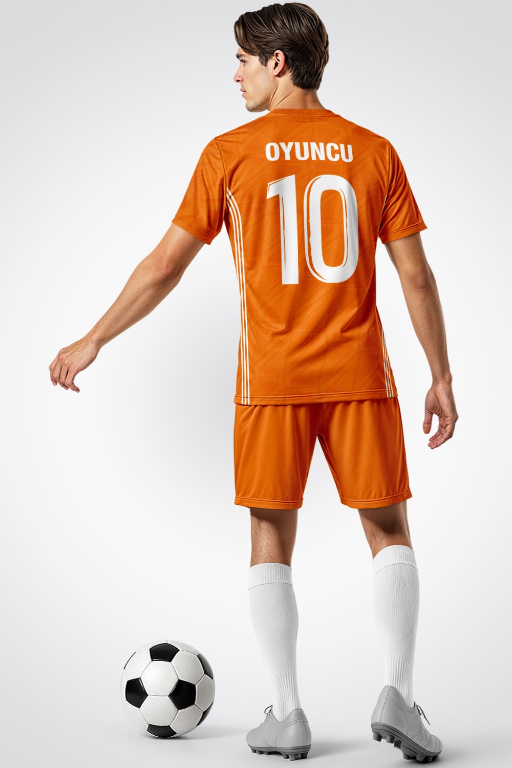 Turuncu Beyaz Çizgili Halı Saha Forma Turuncu Beyaz Çizgili Halı Saha Forma