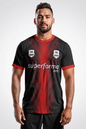Kırmızı Siyah Prime Halı Saha Forma