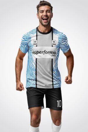 Mavi Beyaz Klasik Halı Saha Forma