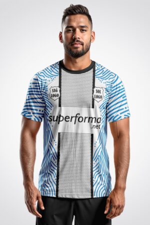 Mavi Beyaz Klasik Halı Saha Forma