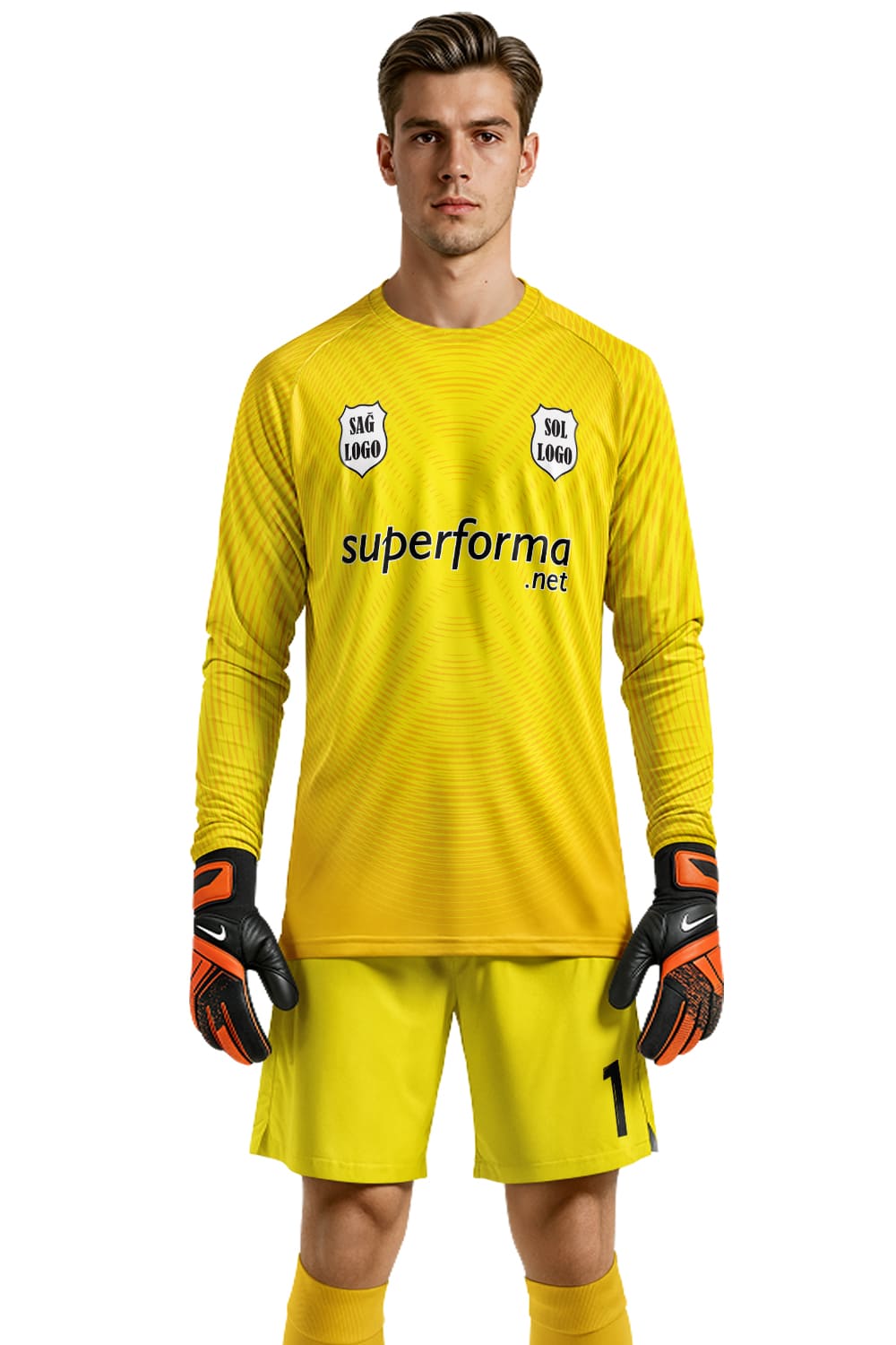 Sarı Siyah Pençeli Kaleci Forması Sarı Siyah Pençeli Kaleci Forması