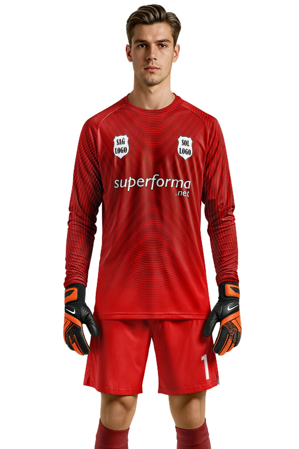 Kırmızı Siyah Desenli Kaleci Forması Kırmızı Siyah Desenli Kaleci Forması