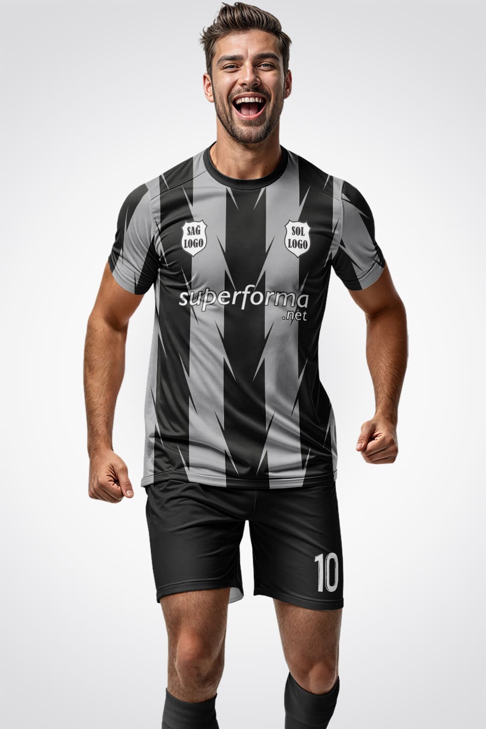 Gri Siyah Pro Halı Saha Forma Gri Siyah Pro Halı Saha Forma