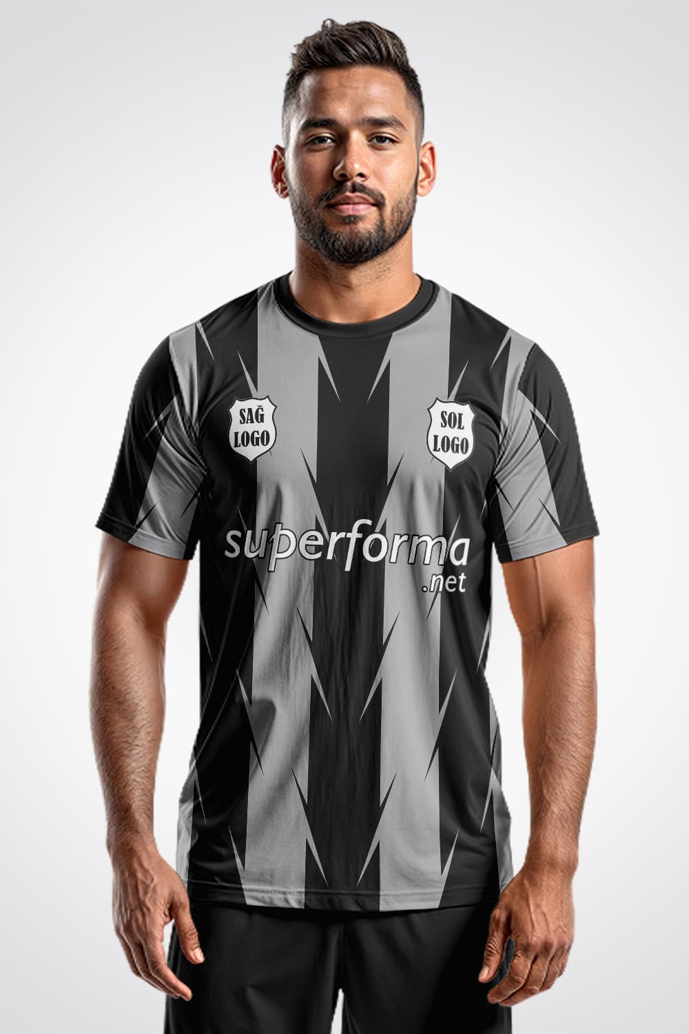 Gri Siyah Pro Halı Saha Forma Gri Siyah Pro Halı Saha Forma