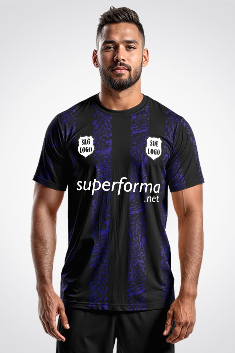 Eflatun Siyah Halı Saha Forma