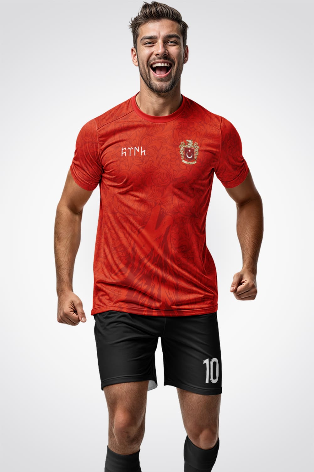 Kırmızı Ornamental Halı Saha Forma Kırmızı Ornamental Halı Saha Forma