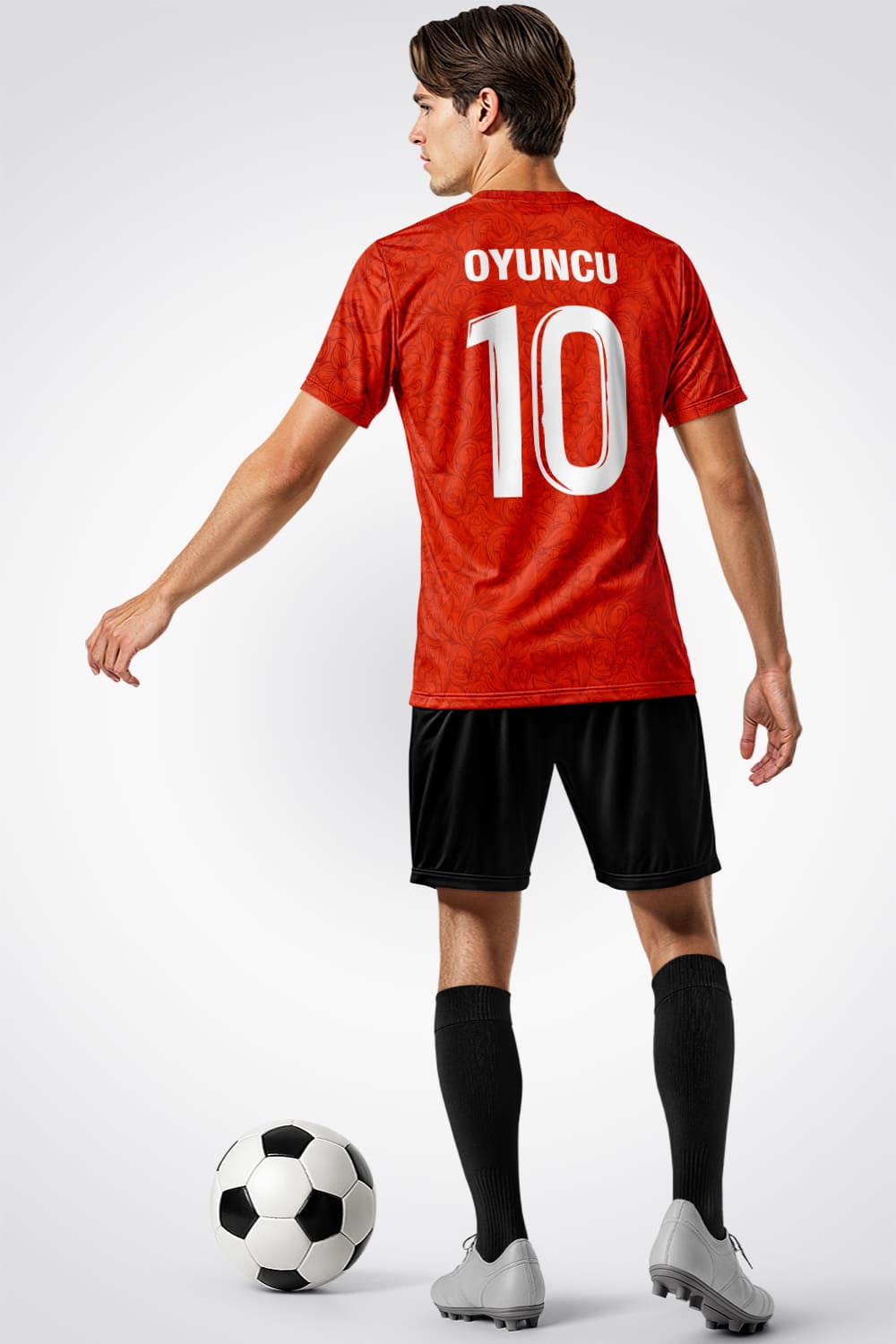 Kırmızı Ornamental Halı Saha Forma Kırmızı Ornamental Halı Saha Forma