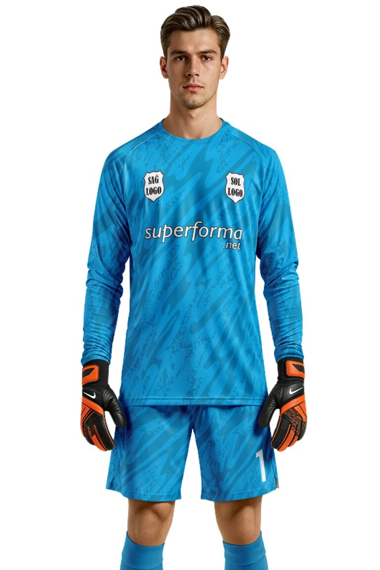 Turkuaz Siyah Desenli Kaleci Forması