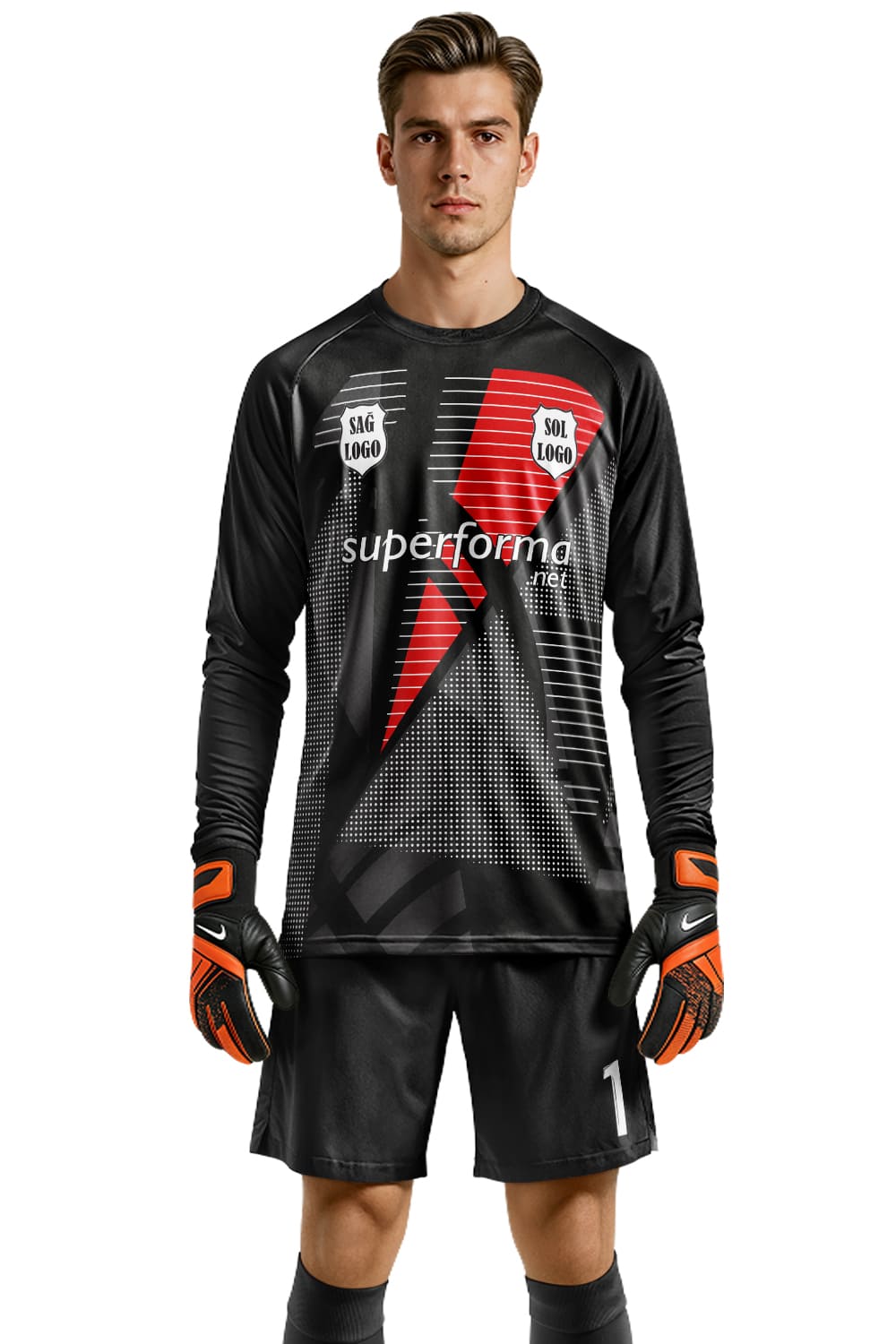 Gri Beyaz Yıldız Desenli Kaleci Forması Gri Beyaz Yıldız Desenli Kaleci Forması