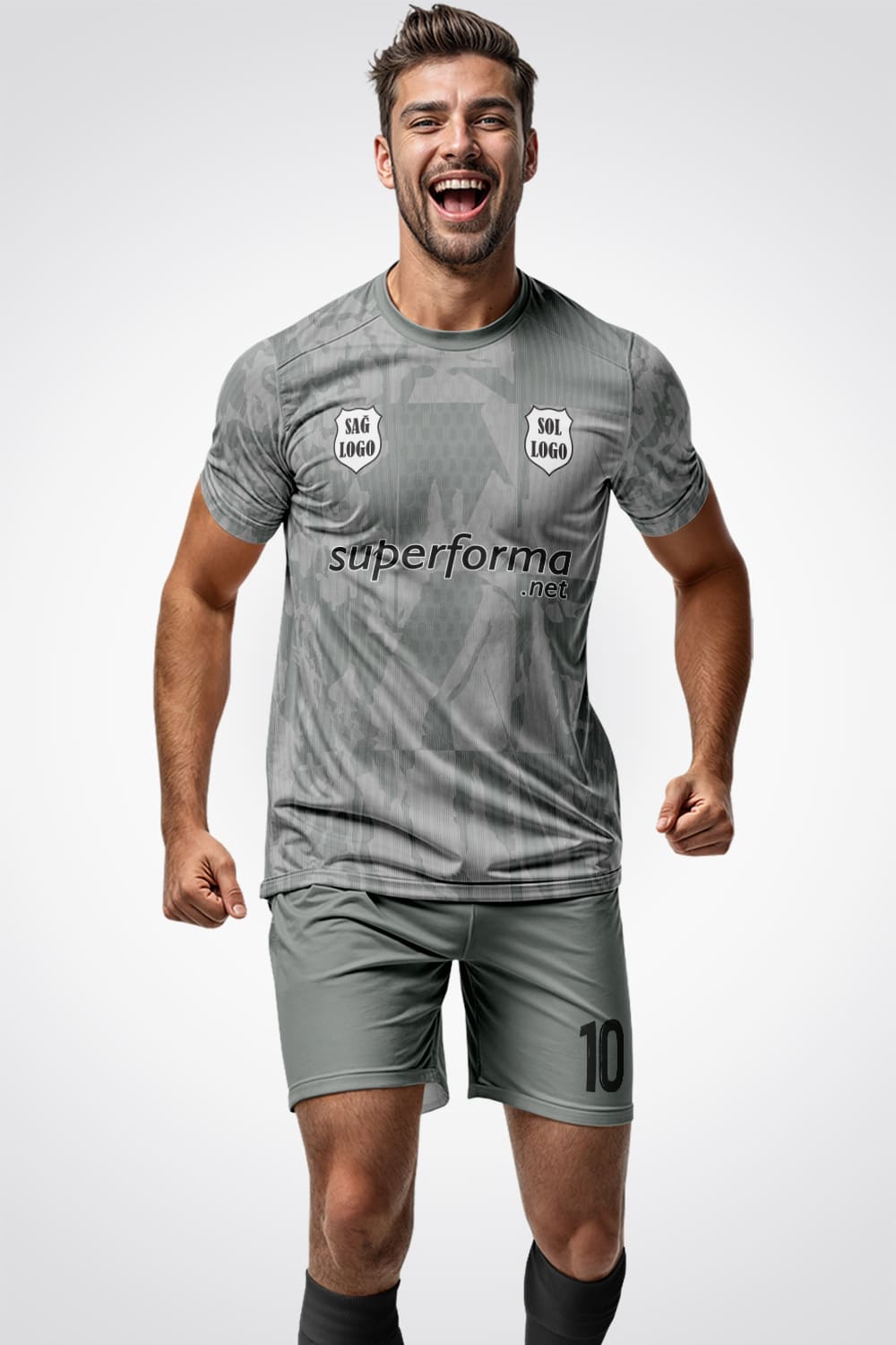 Gri Klasik Halı Saha Forma Gri Klasik Halı Saha Forma