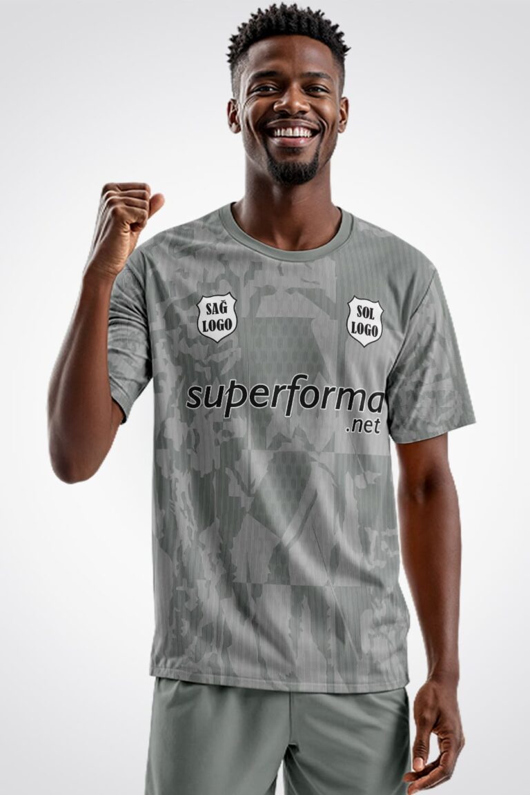 Gri Klasik Halı Saha Forma