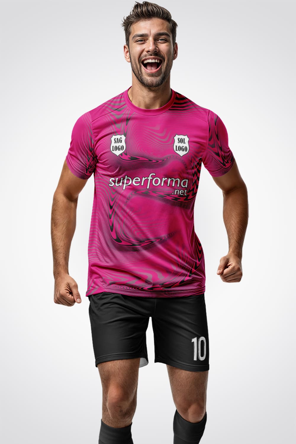 Pembe Siyah Asimetrik Halı Saha Forma Pembe Siyah Asimetrik Halı Saha Forma