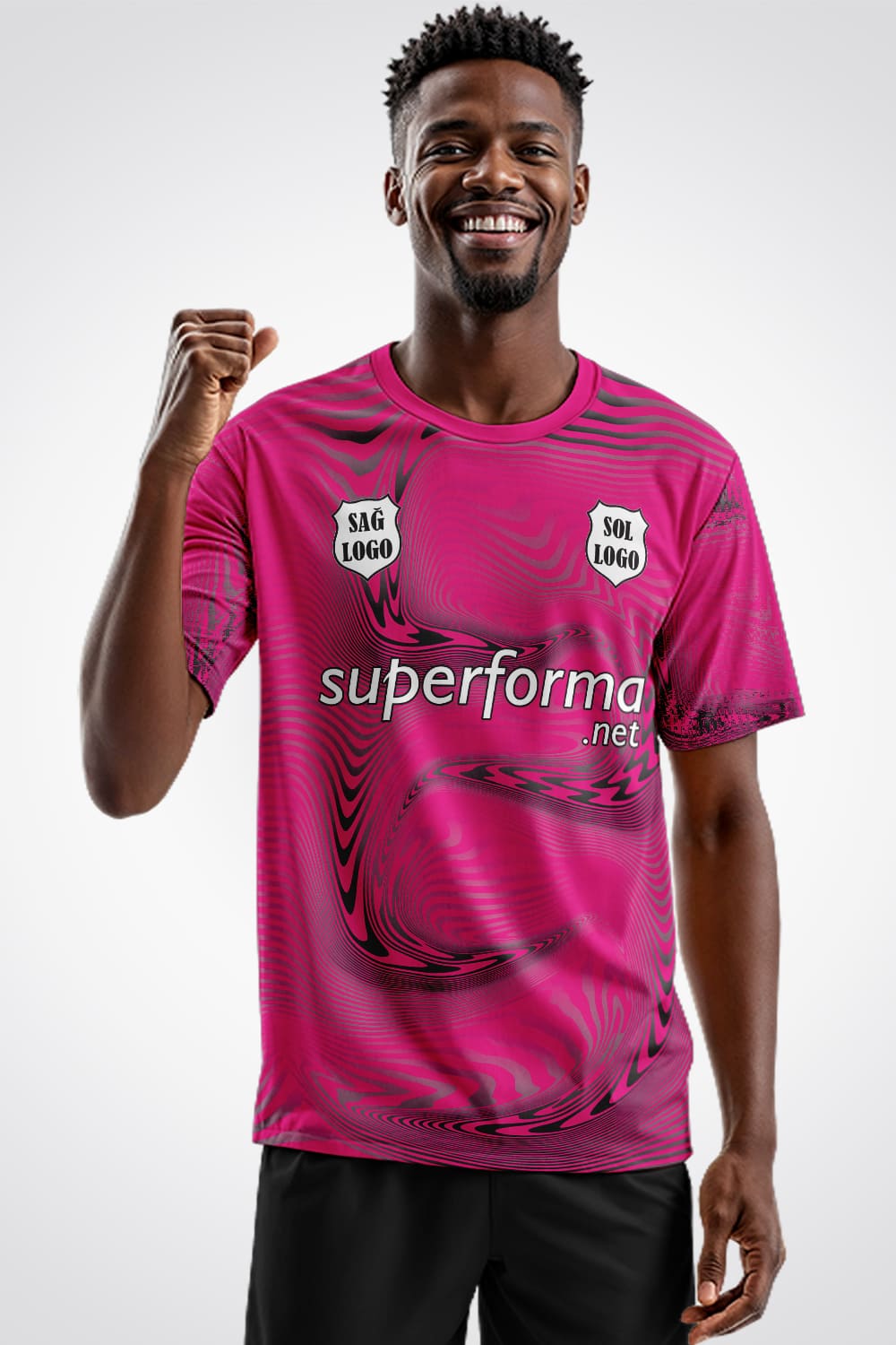 Pembe Siyah Asimetrik Halı Saha Forma Pembe Siyah Asimetrik Halı Saha Forma