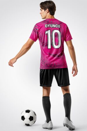 Pembe Siyah Asimetrik Halı Saha Forma